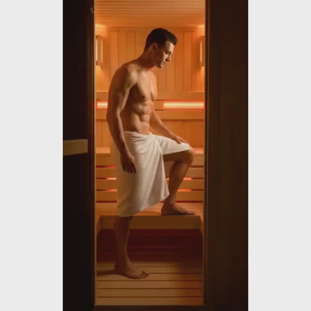 INFRAROT-DAMPF-INNENSAUNA — INKLUSIVE DAMPFGENERATOR, FÜNF SAUNA-ANZÜGE, FÜNF SAUNA-MASKEN, ZWEI AUGENMASKEN, ZWEI SMART-FLASCHEN & SAUNA-HANDTUCH-SET — UNTERSTÜTZT ENTGIFTUNG, KALORIENVERBRENNUNG, STOFFWECHSELBOOST & GEWICHTSVERLUST — KOMPLETTES KÖRPERFO